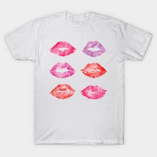 Kissing Lipstick Collage, Lips of Love Art Print T-Shirt